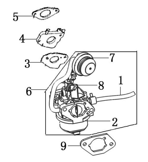 ЗАПЧАСТИ ДЛЯ ДВИГАТЕЛЯ LC185FDS (КАРБЮРАТОР)