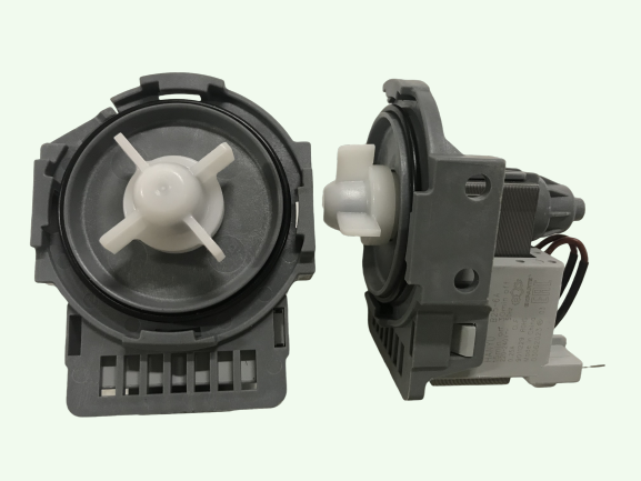 Насос  HANYU 9011229  без улитки 30W, круглый, 4 защелки, клеммы назад  ( ПММ GORENJE 385842  1030426 1034530 MIDEA 674000600154 )